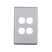 Elegant 4 Gang Aluminium Plate - Silver Matte