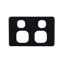 Classic Double Power Point Cover Plate  - Black