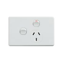 Classic Single Power Point 250V 10A with 16AX Extra Switch - Horizontal