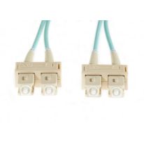 3m SC-SC OM3 Multimode Fibre Optic Duplex Patch Lead : 2mm Oversleeving | Aqua