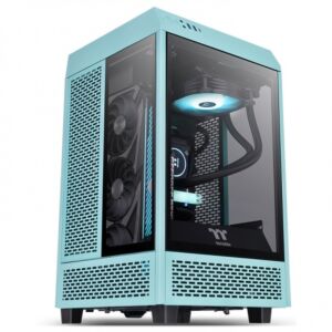 Thermaltake CA-1R3-00SBWN-00 The Tower 100 Tempered Glass Mini ITX Tower Turquoise Edition