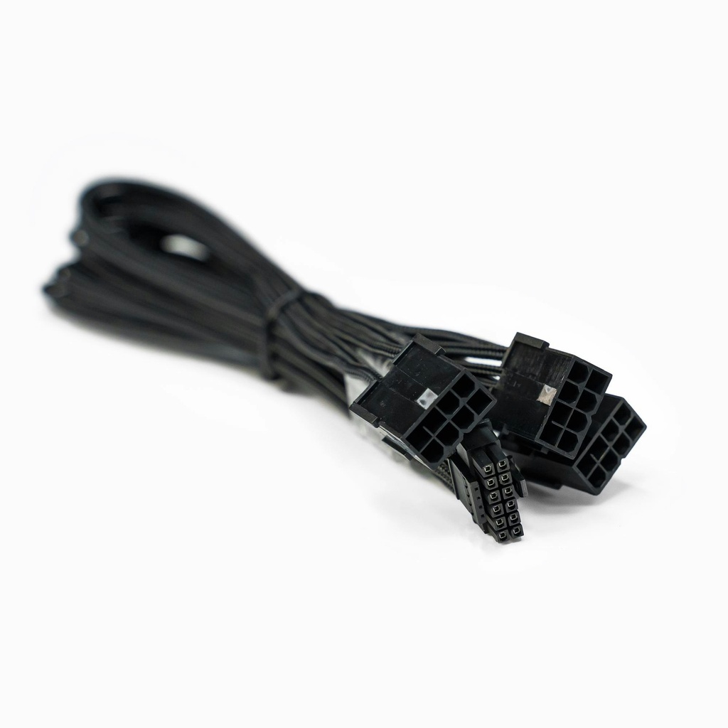 GamerChief 12VHPWR 450W 3x8-Pin 45cm Sleeved Extension Cable (Black)