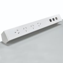 OE Elsafe: Qiksilva 70 - 4 x GPO / 3 x Data Cutouts (AUNZ) with 800mm Lead with 2 x Desktop Clamp Bracket
