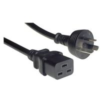 IEC C19 to Mains 10A Power Cable Black 2M