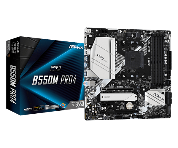 B550M Pro4 Micro ATX AM4 Motherboard
