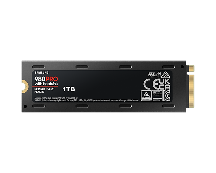 [MZ-V8P1T0CW] 980 Pro M.2 2280 NVMe 1TB Gen4 Internal SSD With Heatsink 7000MB/S MZ-V8P1T0CW