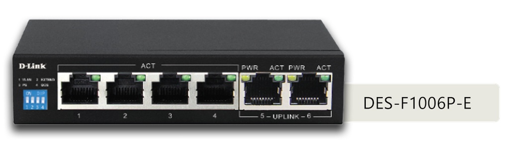 F1006P DES--E 6-Port 10/100 250m PoE Switch 802.3af/at w/uplink