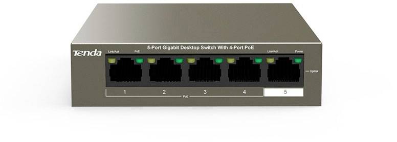 Tenda TEG1105P-4-63W 5-Port Gigabit Desktop Switch w/ 4-Port PoE