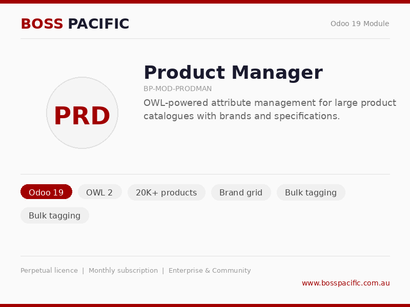 BOSS Pacific Product Manager (prodman)
