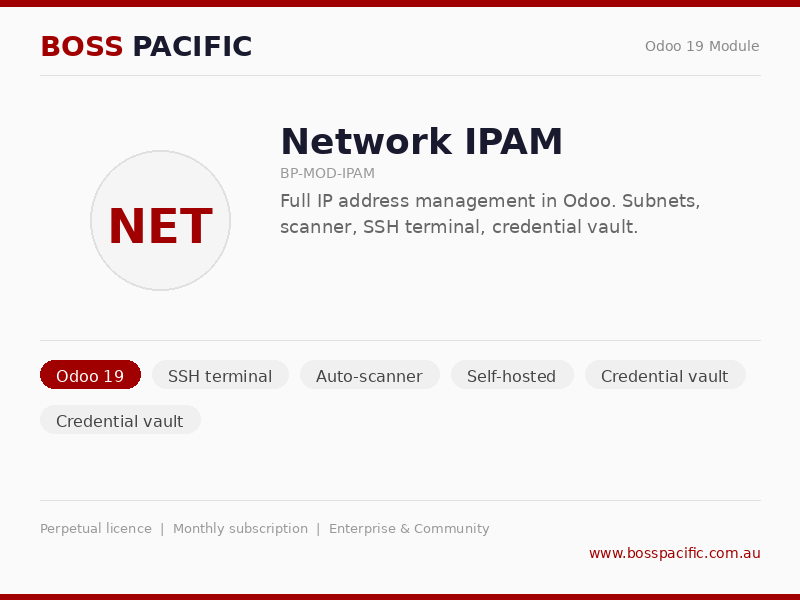 [BP-MOD-IPAM] BOSS Pacific Network IPAM