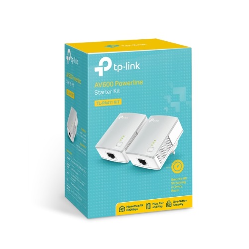 [NWTL-PA411-KIT] NWTL-PA411-KIT (E)TP-Link TL-PA411 KIT AV600 Nano Powerline Adapter Starter Kit HomePlug AV 1x100Mbps LAN 300m Range Miniature Design Plug & Play