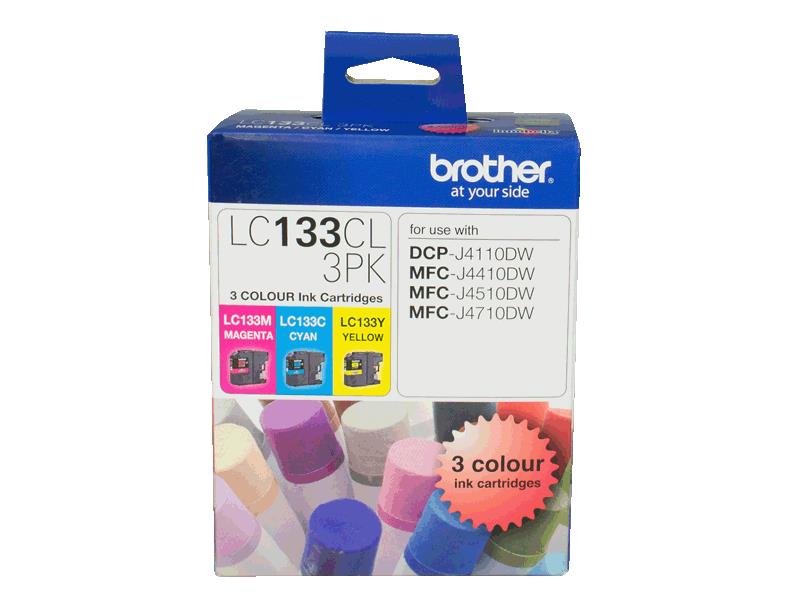 [COB-LC133CL3PK] COB-LC133CL3PK Brother LC133 Colour Value Pack, 1X Cyan  1X Megenta  1X Yellow