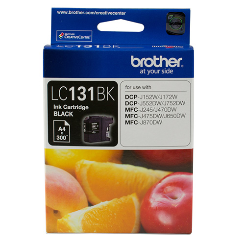 COB-LC131BK Brother LC-131BK Black Ink Cartridge - DCP-J152W/J172W/J552DW/J752DW/MFC-J245/J470DW/J475DW/J650DW/J870DW - up to 300 pages