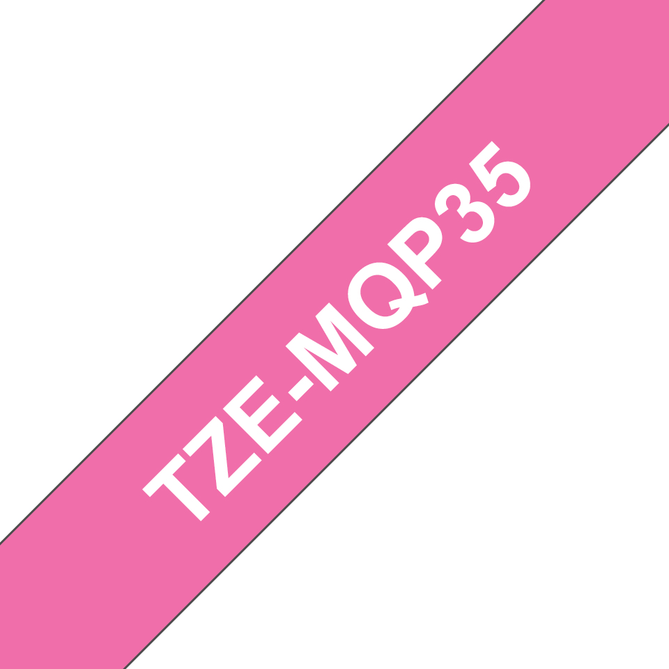 [COB-TZMQP35] COB-TZMQP35 Brother White on Berry TZ Tape 12x5mm Matt Lamination