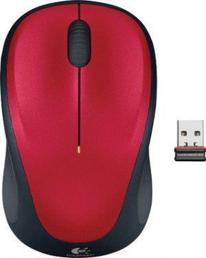 MILT-M235RED Logitech M235 Wireless Mouse Red Contoured design Glossy Comfort Grip Advanced Optical Tracking 1-year battery life