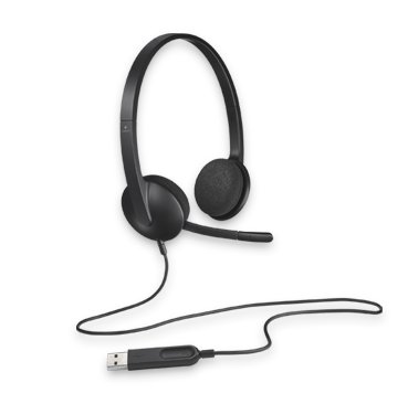 SPLT-H340 Logitech H340 Plug-and-Play USB Headset with Noise Cancelling Microphone Comfort Design for Windows Mac Chrome 2yr wty Headphones