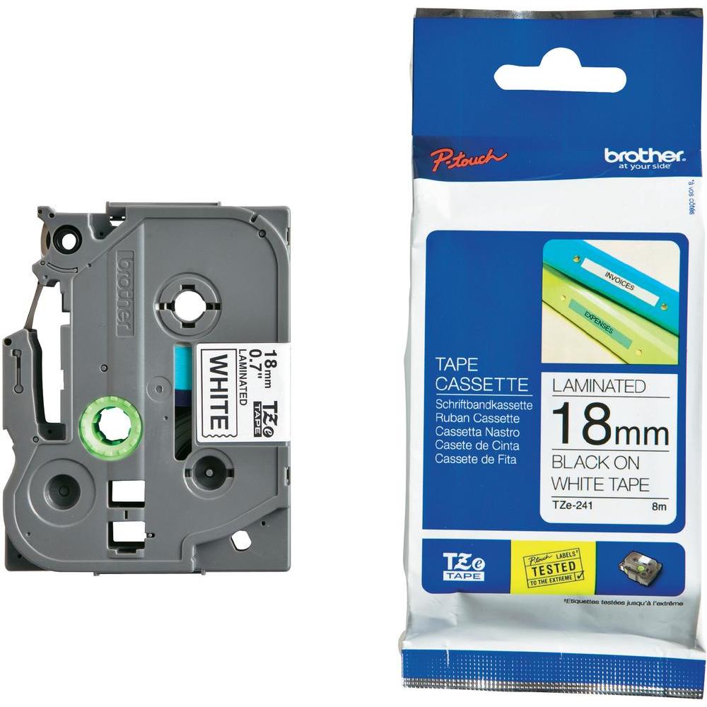 COB-TZE-241 Brother 18mm Black on White TZE Tape