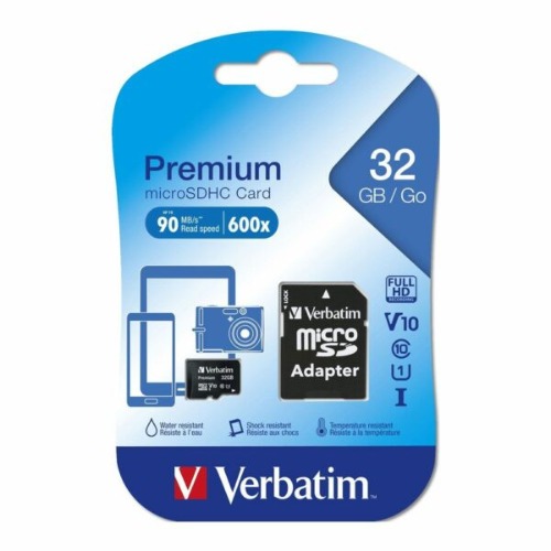 [FMV-44083] FMV-44083 Verbatim 32GB MicroSD SDHC SDXC Class10 UHS-I Memory Card 45MB/s Read 10MB/s Write 300X Read Speed with standard SD adaptor