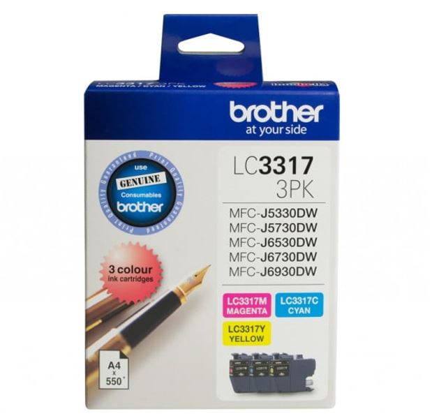 COB-LC33173PK Brother LC-3317 Colour Value Pack 1XCyan 1X Magenta 1X Yellow