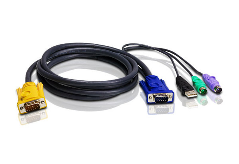 KVA-2L-5302UP Aten KVM Cable 1.8m with USB & PS/2 to 3in1 SPHD