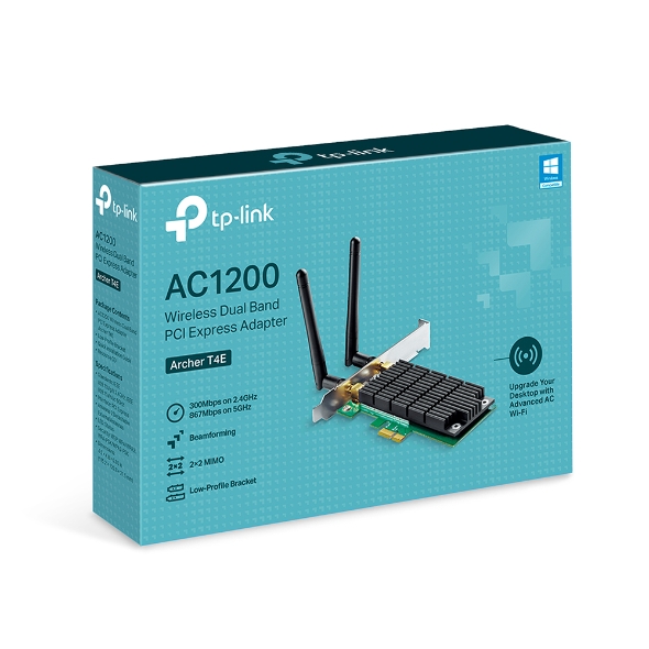 NWTL-ARCHERT4E TP-Link Archer T4E AC1200 Wireless Dual Band PCIe Adapter, 867Mbps @ 5Ghz, 300Mbps @ 2.4Ghz