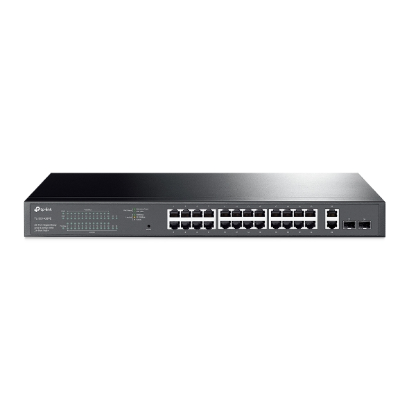 NWTL-SG1428PE TP-Link TL-SG1428PE 28-Port Gigabit Easy Smart Switch with 24-Port PoE+ 32xVLAN 56Gbps Switching Capacity Rack Mountable