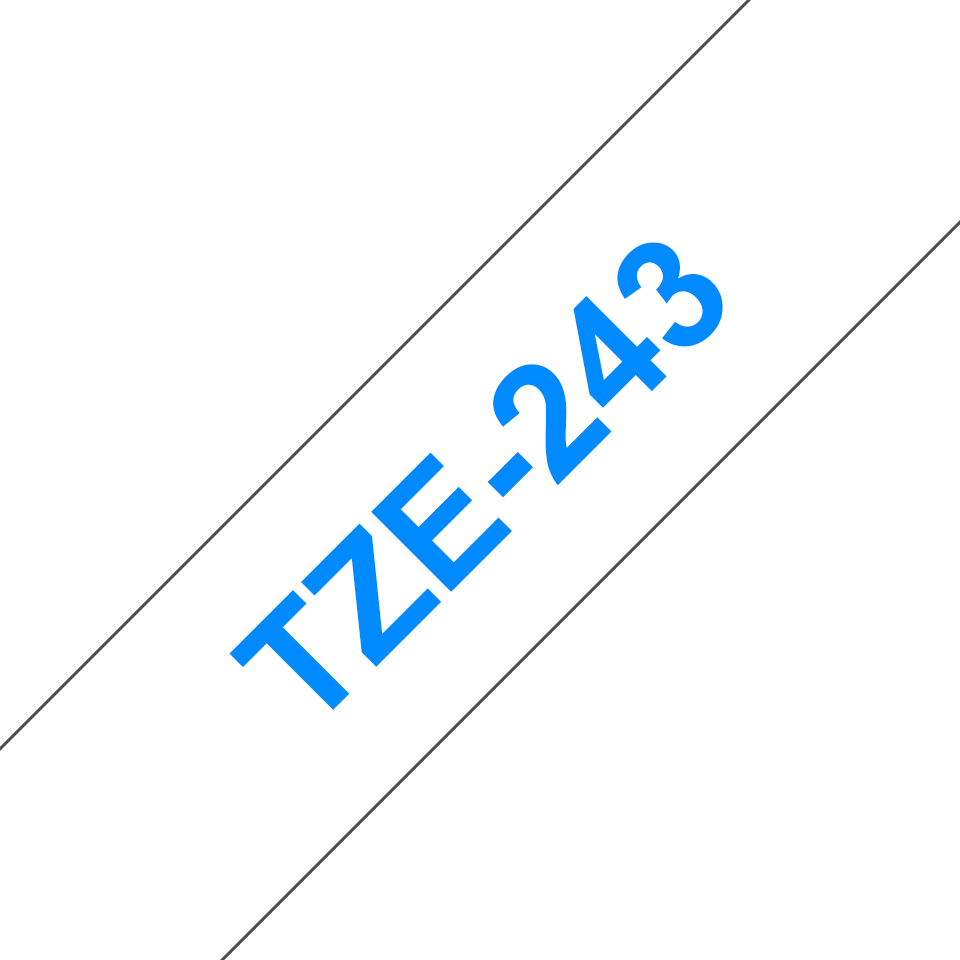 [COB-TZE-243] COB-TZE-243 Brother 18MM Blue on White TZE Tape