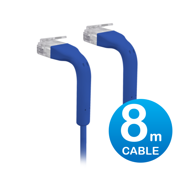 [NHU-UC-PATCH-8M-BL] NHU-UC-PATCH-8M-BL UniFi Patch Cable 8m Blue, Both End Bendable to 90 Degree, RJ45 Ethernet Cable, Cat6, Ultra-Thin 3mm Diameter U-Cable-Patch-8M-RJ45-BL