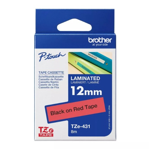 [COB-TZE-431] COB-TZE-431 Brother TZE-431 12MM BLACK ON RED TZE TAPE