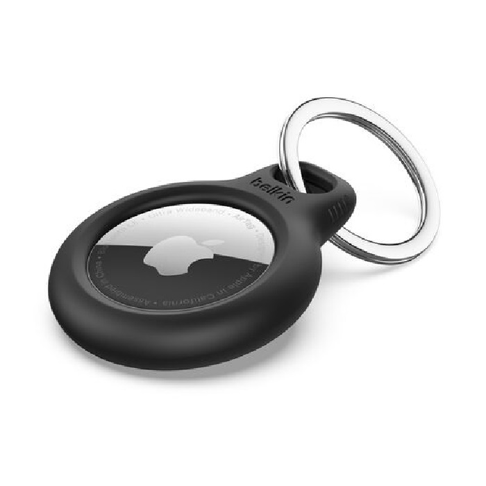 MPA-BKKRBLK Belkin Secure Holder With Key Ring for AirTag - Black (F8W973btBLK), Twist & Lock Design, Raised Edges, 2 Years Warranty