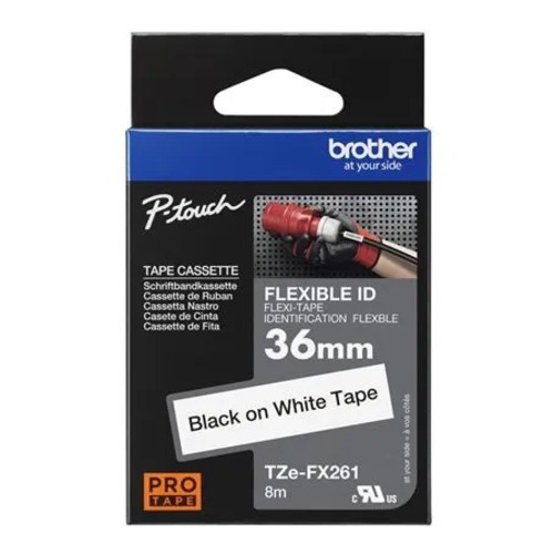 [COB-TZE-FX261] COB-TZE-FX261 Brother TZe-FX261 36mm / 8M Black on White Flexible ID