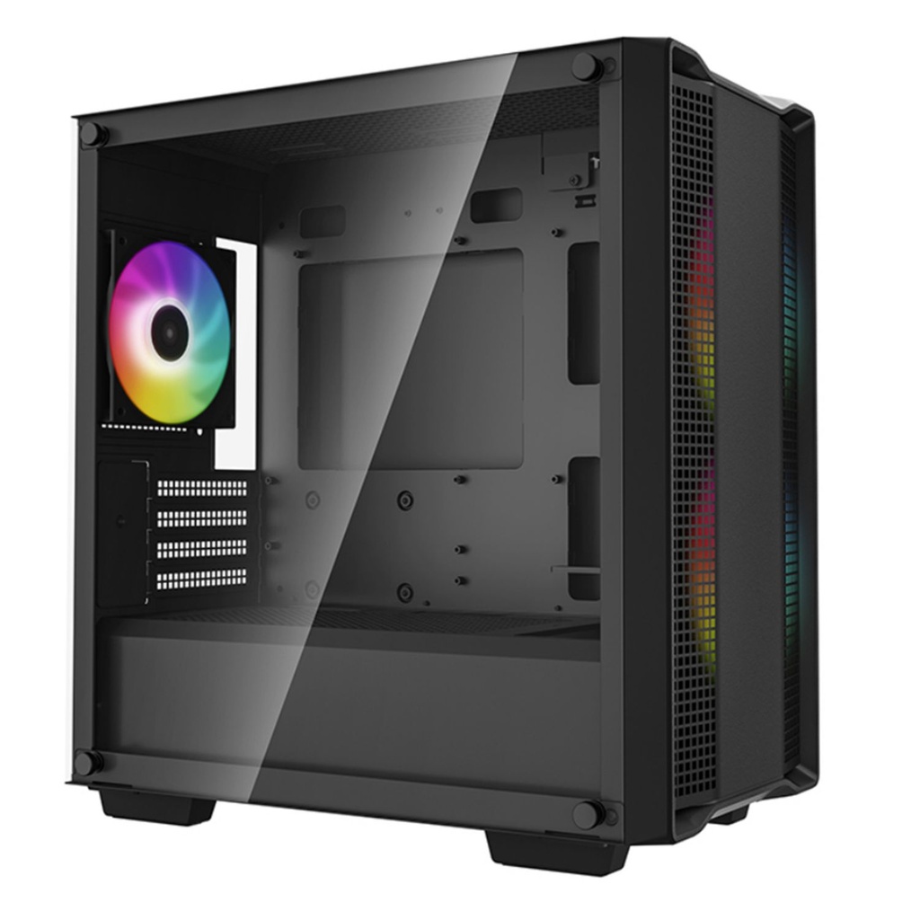 CAD-CC360-ARGB DeepCool CC360 ARGB Micro-ATX Case 3x120mm Pre-Installed ARGB Fans ,Tempered Glass Panel, Front USB3.0×1、USB2.0×1、Audio×1