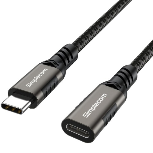HXSI-CAU610 Simplecom CAU610 USB-C Male to Female Extension Cable USB 3.2 Gen2 PD 100W 20Gbps 1M