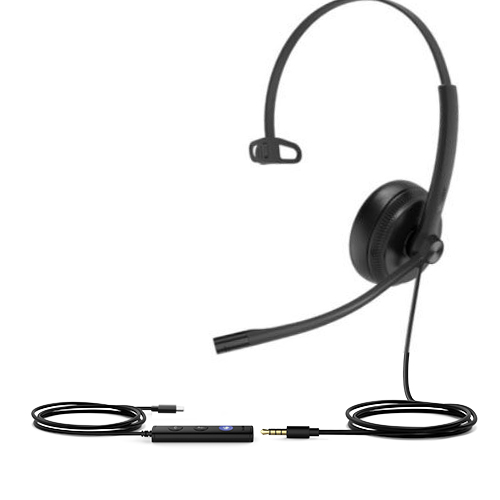 [IPY-TEAMS-UH34SE-M-C] IPY-TEAMS-UH34SE-M-C Yealink TEAMS-UH34SE-M-C Teams Certified Wideband Noise Cancelling Headset, USB-C and 3.5mm Jack, Controller with Teams Button, Ultra Lightweight