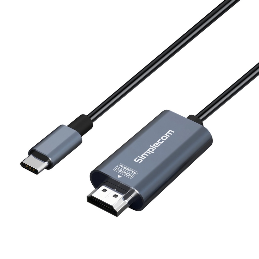 CBSI-DA322 Simplecom DA322 USB-C Type-C to HDMI 2.0 Cable 2M HDCP 4K@60Hz
