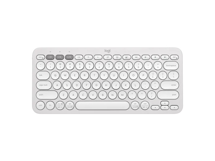 KBLT-K380S-WHITE (LS) Logitech PEBBLE KEYS 2 K380S Slim, minimalist Bluetooth® Wireless Keyboard with customizable keys (Tonal White)
