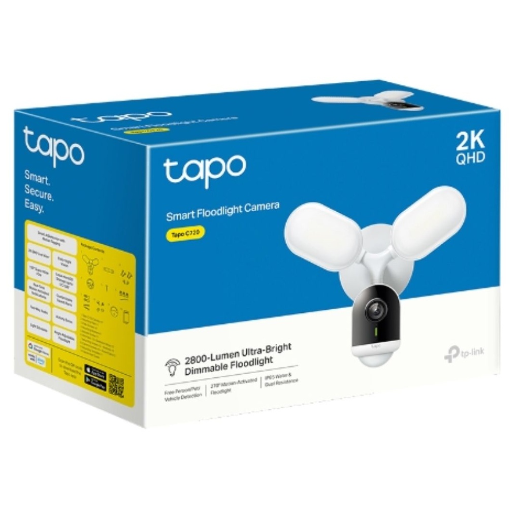 [HETL-TCC720] HETL-TCC720 TP-Link Tapo C720 Tapo Smart Floodlight Camera 2K QHD 2800-Lumen Ultra-Bright Floodlight