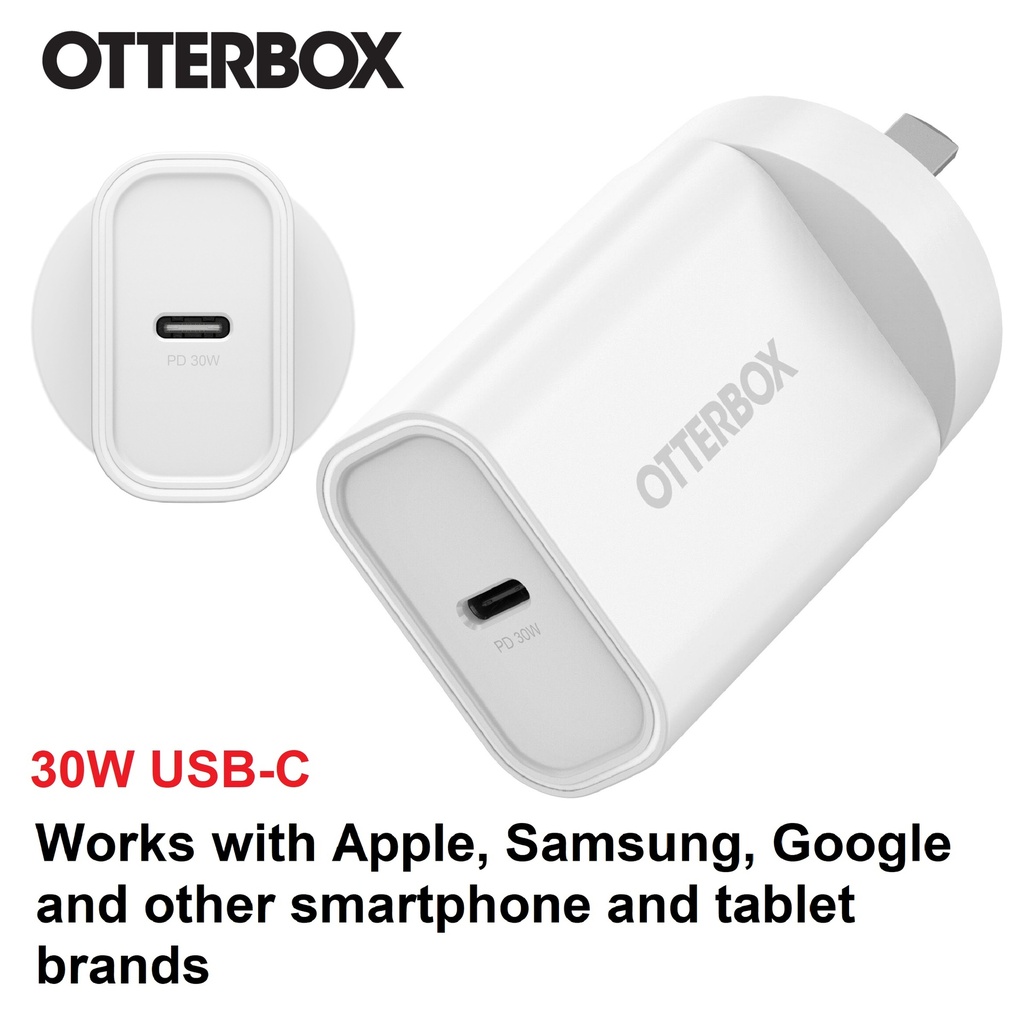 [MPA-78-81353] MPA-78-81353 OtterBox 30W USB-C (Type I) PD Fast Wall Charger - White (78-81353), Compact, Drop Tested,Safe & Smart Charging,Best for Apple, 2 Years Warranty
