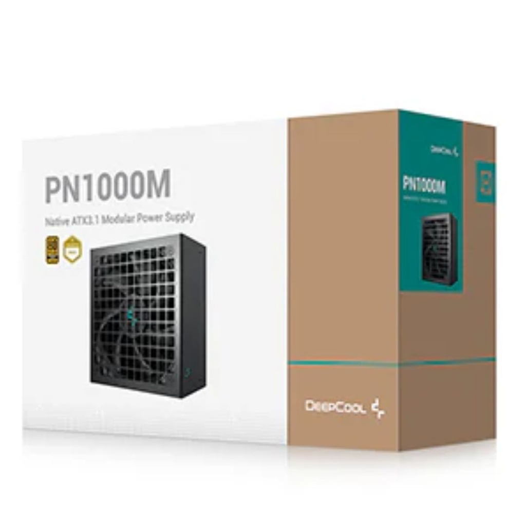 PSD-PN1000M DeepCool PN1000M Gamer Storm 80+ Gold Black Fully Modular Power Supply, 135mm FDB Fan, Japanese Bulk Capacitor, ATX3.1, 12V-2x6 PCIe 5.1 Cable