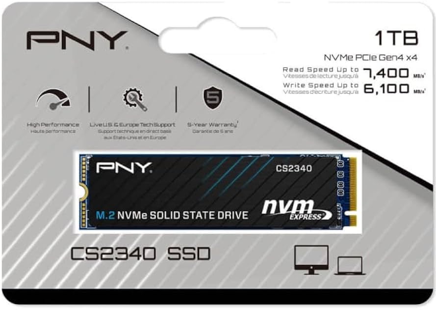 HBP-CS23401TB-TB PNY CS2340 1TB M280CS2340-1TB-TB 7,400 MB/s (Read), 6,400 MB/s (Write)