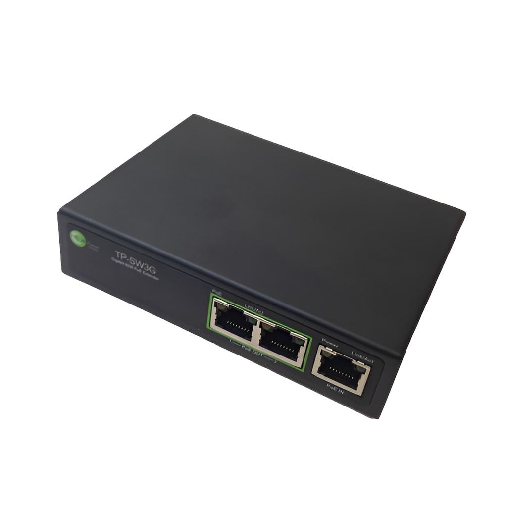 NHU-TP-SW3G Tycon Power, TP-SW3G, 3 Port GigE 802.3af/at PoE Unmanaged Switch, 802.3af/at or Passive PoE 2/4pair Input, Dual 802.3at PoE Output