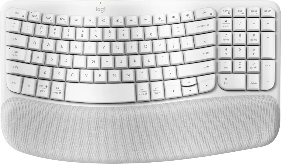KBLT-WAVEKEYS-WHITE (LS) Logitech Ergo Series Wave Keys Wireless Ergonomic Keyboard (Off-white)