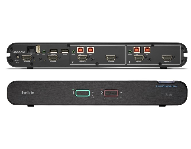 MPA-F1DN202KVM-UN-4 Belkin Universal 2nd Gen Secure KVM Switch, 2-Port Dual Head w/CAC - Belkin (F1DN202KVM-UN-4)