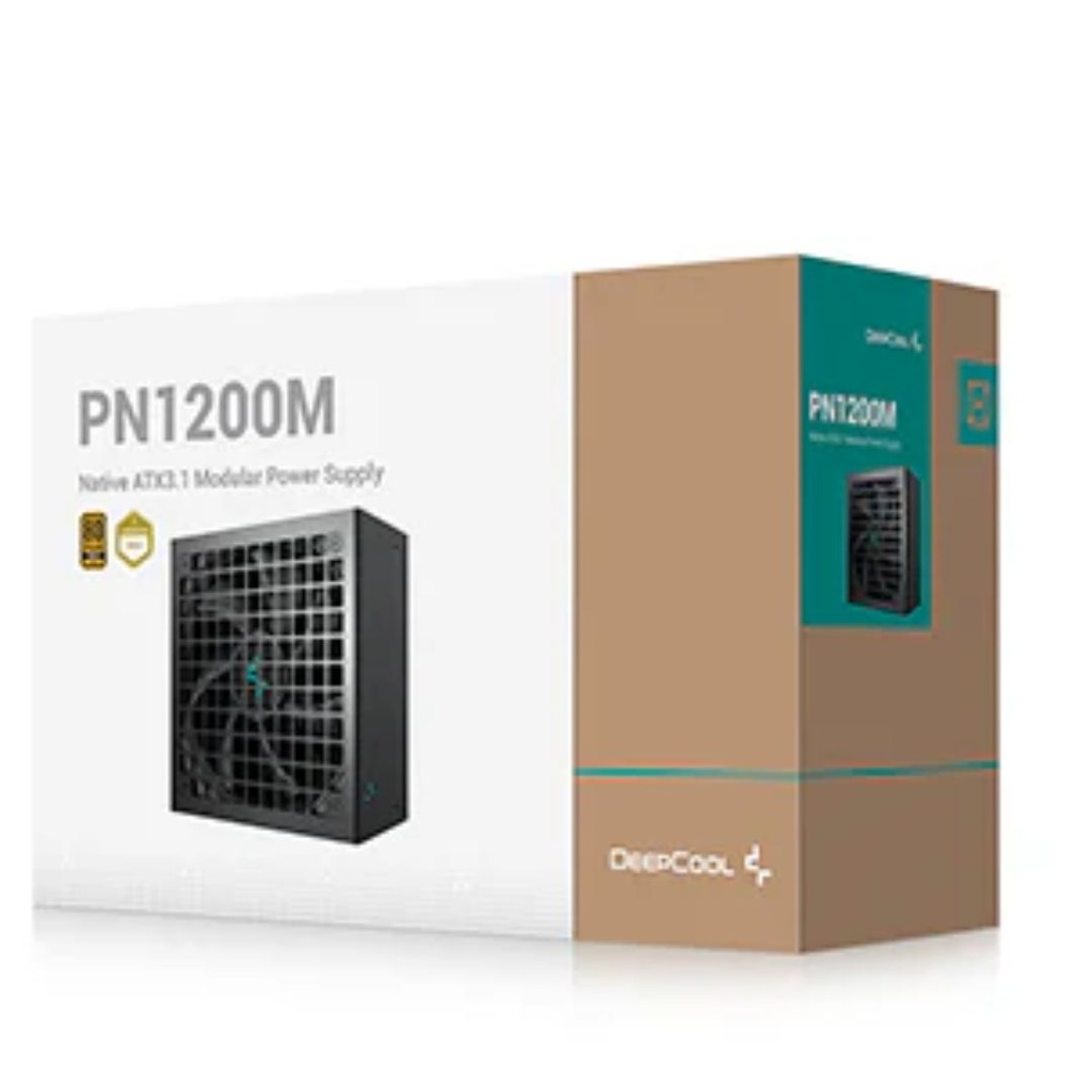 PSD-PN1200M DeepCool PN1200M Gamer Storm 80+ Gold Black Fully Modular Power Supply, 135mm FDB Fan, Japanese Bulk Capacitor, ATX3.1, 12V-2x6 PCIe 5.1 Cable