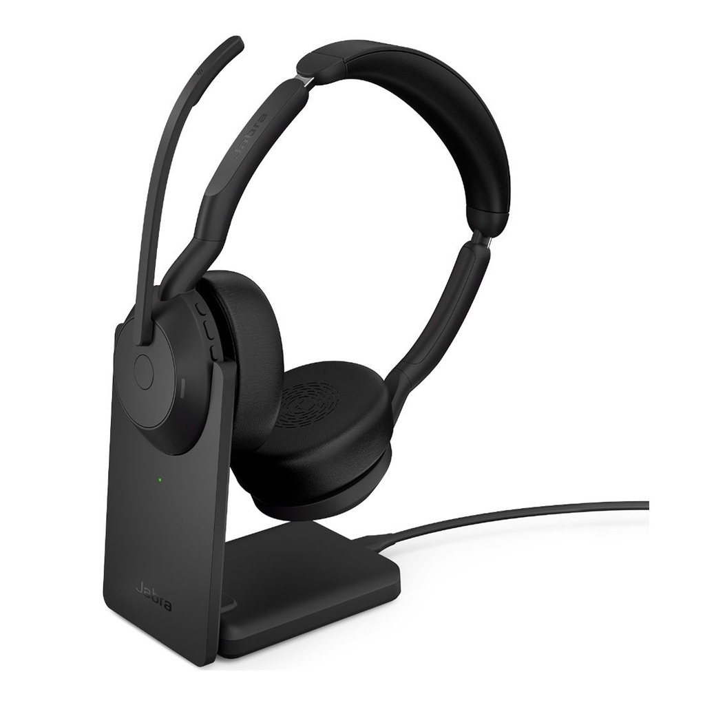SPJ-EVL2-55-MS-S-STC Jabra  Evolve2 55, USB C, MS Teams, Stereo, Stand, Active Noise Cancellation, Link 380 Bluetooth® Adapter ,30m Wireless Range, 18 Hours Battery Life