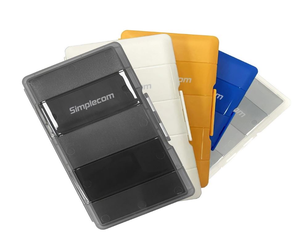 HXSI-MA024 (LS)Simplecom MA024 M.2 SSD 4-Slot Protective Storage Case Holder Organizer for 4x M.2 2280 SSD Mixed colour