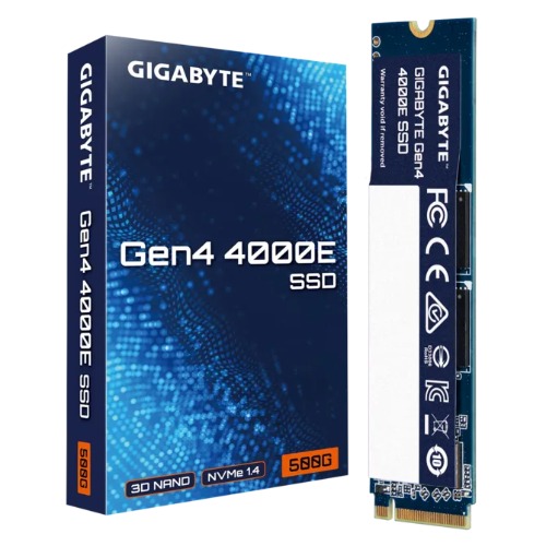 HBG-G440E500GM2500GB GIGABYTE Gen4 4000E 500GB NVMe PCIe 4.0 x4 M.2 2280 SSD, 3600MB/s Read, 3000MB/s Write, 1.5M Hours MTBF, 3-Year Warranty