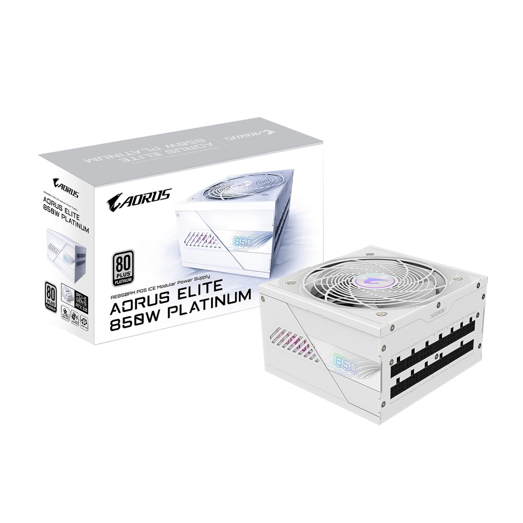 [PSG-GP-AE850PMPG5ICE] PSG-GP-AE850PMPG5ICE Gigabyte GP-AE850PM PG5 ICE 850W PSU Power Supply, ATX  60-50 Hz 850W  120mm Fan 80 PLUS  Platinum  >100,000 hours