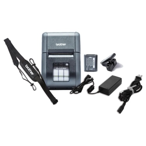 [LMS-RJ-2140BUNDLE] LMS-RJ-2140BUNDLE Brother RJ-2140 2' MOBILE LABEL PRINTER, USB & WiFi INCLUDING LI-ION BATTERY & BELT CLIP, Shoulder Strap, AC Adaptor + Receipt Roll