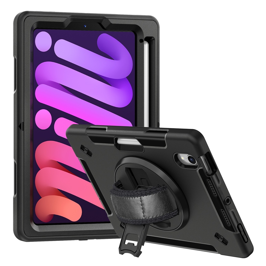 [MPA-CHDPMINI6] MPA-CHDPMINI6 USP Rugged Apple iPad Mini (8.3') (A17 Pro) (7th Gen) / iPad Mini (8.3') (6th Gen) Case Black -  Built-in-Kickstand, 5 Years Warranty